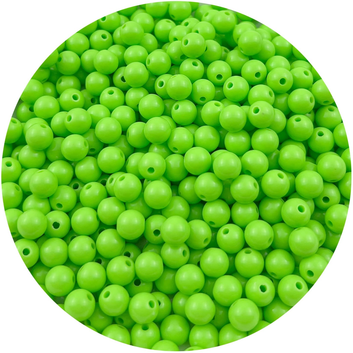 Mulutoo 120Pieces 12MM Acrylic Round Beads Round Acrylic Balls Chunky Beads Smooth Spacer Plastic Pastel Beads Craft Beads for Necklace and Bracelet Making Crafting Supplies(197-fruit Green)