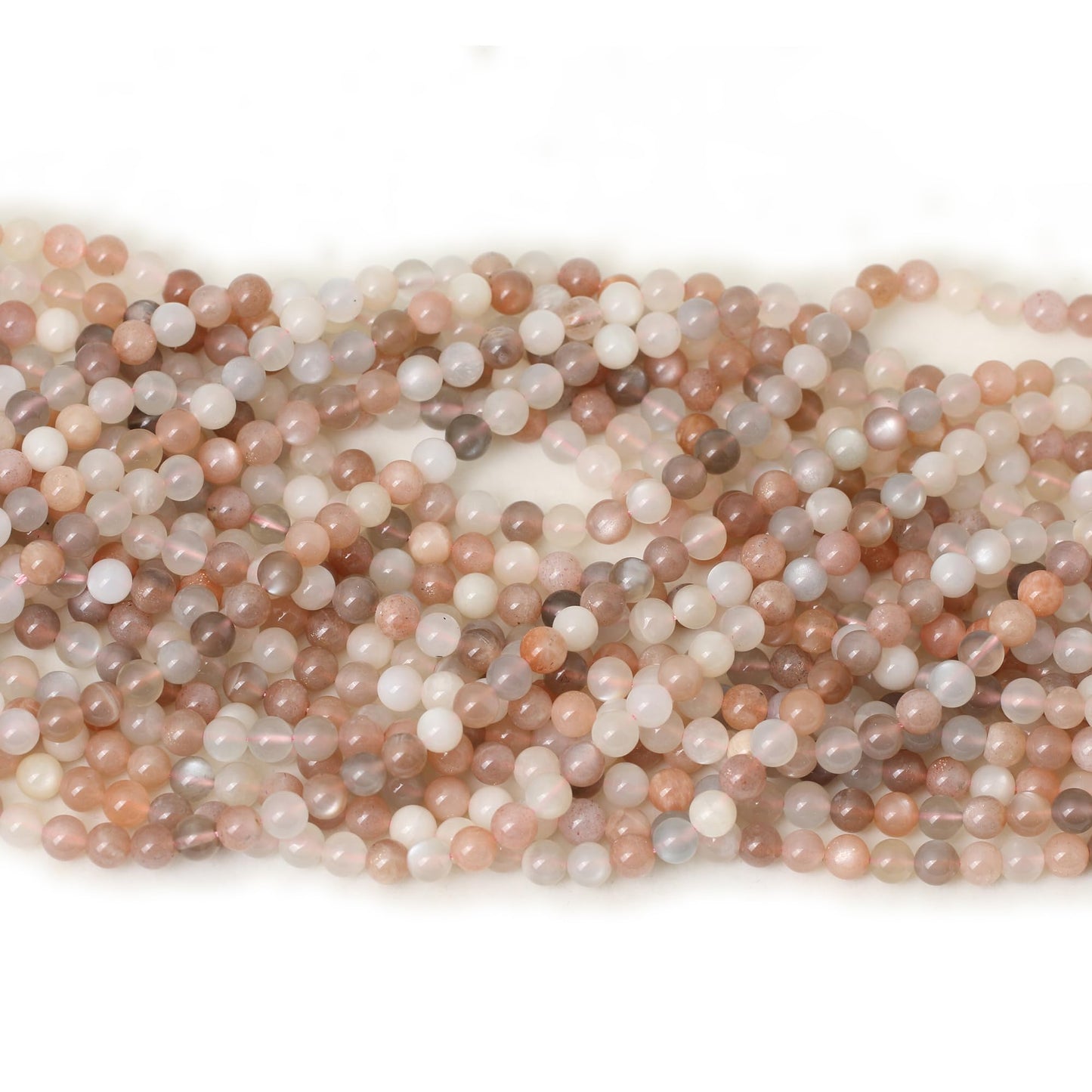 CHEAVIAN 60PCS 6mm Natural Rainbow Moonstone Stone Gemstone Round Loose Beads for Jewelry Making 1 Strand 15"