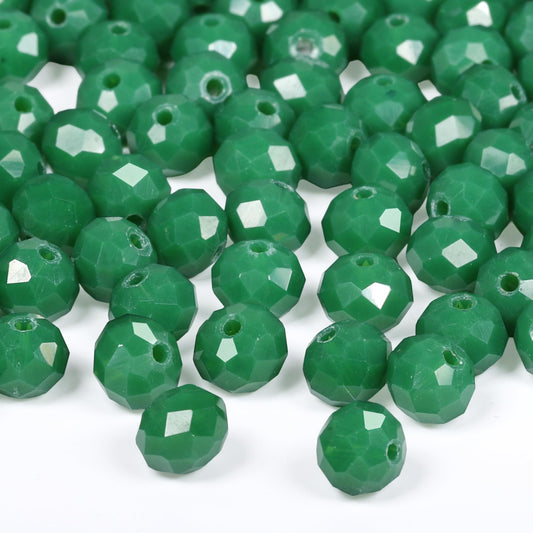 NITOPUPU 500pcs 6mm Crystal Glass Beads for Jewelry Making Faceted Rondelle Flat Porcelain Beads for Bracelets Necklace Earrings DIY Crafts (Dark Green Porcelain Bead)