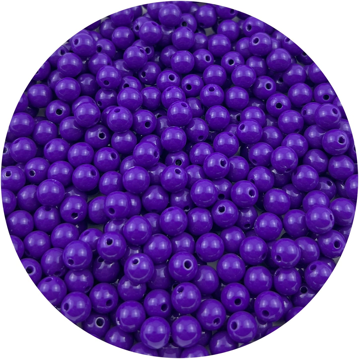 Mulutoo 400Pieces 8MM Acrylic Round Beads Round Acrylic Balls Chunky Beads Smooth Spacer Plastic Pastel Beads Craft Beads for Necklace and Bracelet Making Crafting Supplies(187-deep Purple)