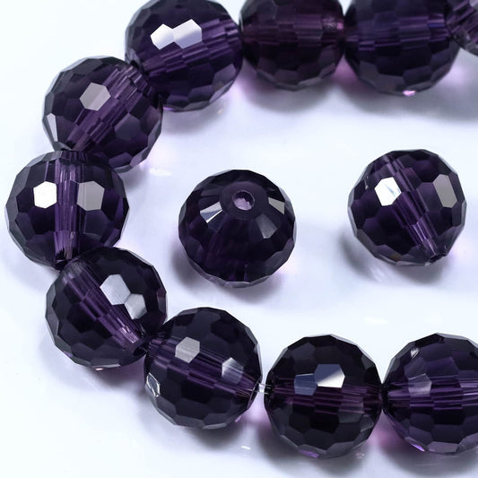 Dowarm 150pcs 6MM Round Crystal Glass Beads for Jewelry Making, Tanzanite Faceted Crystal Rondelle Spacer Beads, Loose Gemstones