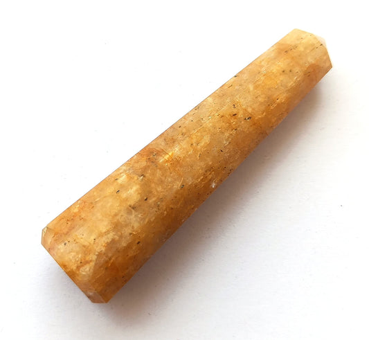 WholesaleGemShop 3 Inch Golden Agate-Quartz Gemstones Obelisk Tower Jumbo Facet Aura Rock Crystal Natural Polished Earth Wand Spirit
