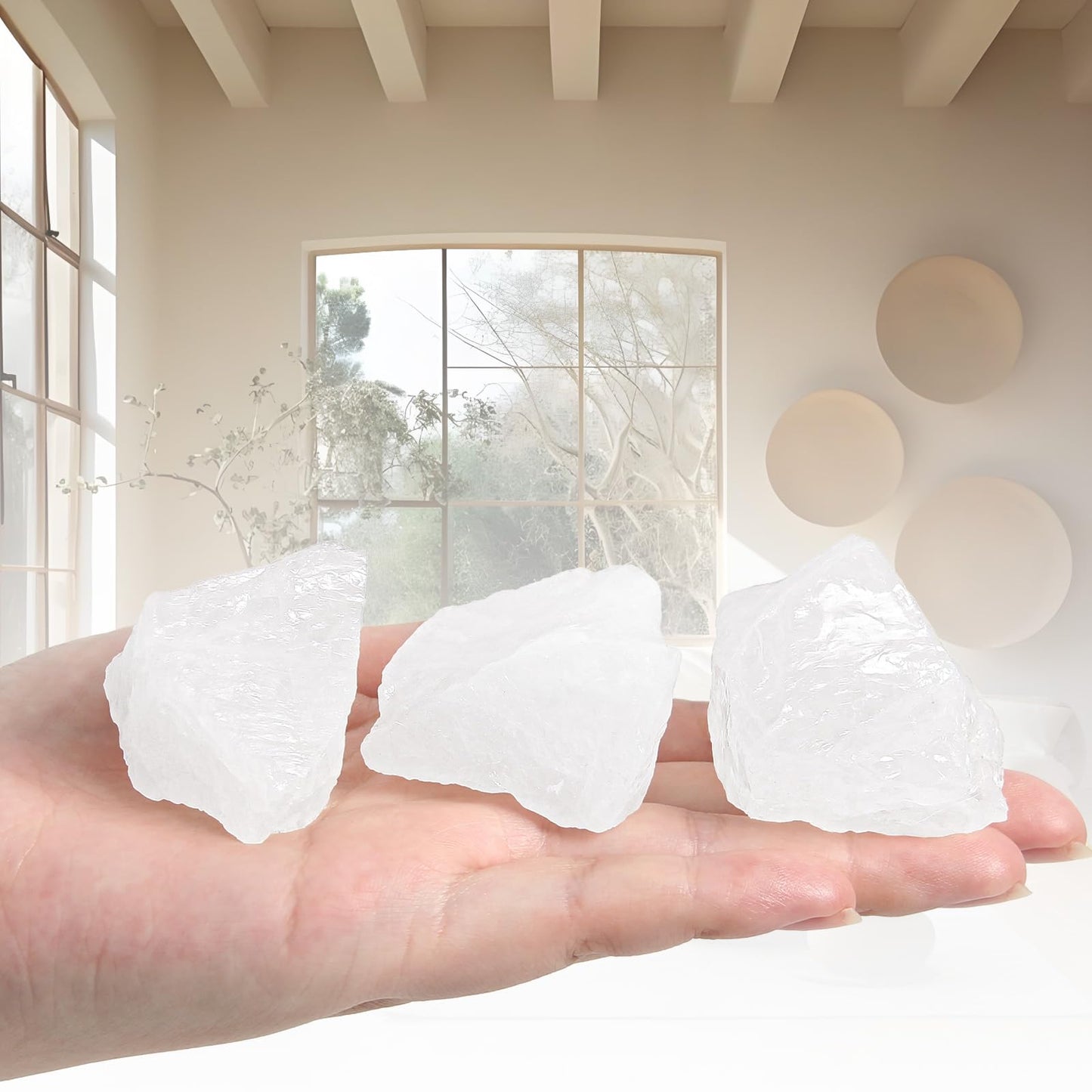 1.1lb Bulk Raw Clear Quartz Stone Rough Crystal-Natural Clear Quartz Raw Stones Crystal for Tumbling, Cabbing, Fountain Rocks, Decoration,Polishing, Wire Wrapping, Wicca & Reiki Crystal Healing