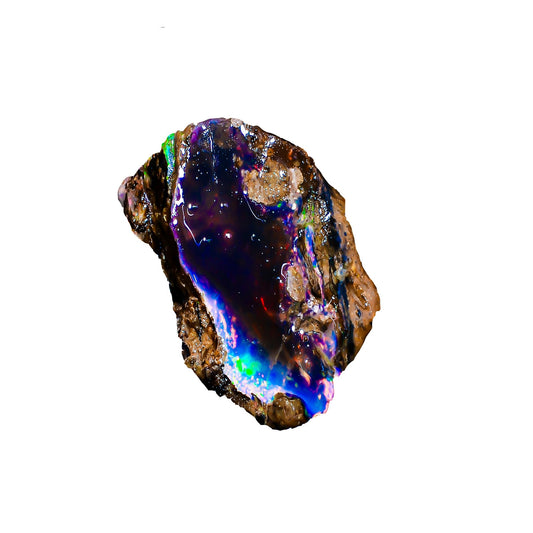 Natural 6.5 Cts AAA Raw Ethiopian Black Opal Rough Gemstones Multi Fire Welo Opal Stones for Tumbling & Jewelry Making Supplies Healing Crystals Gems Rocks Loose Gemstones