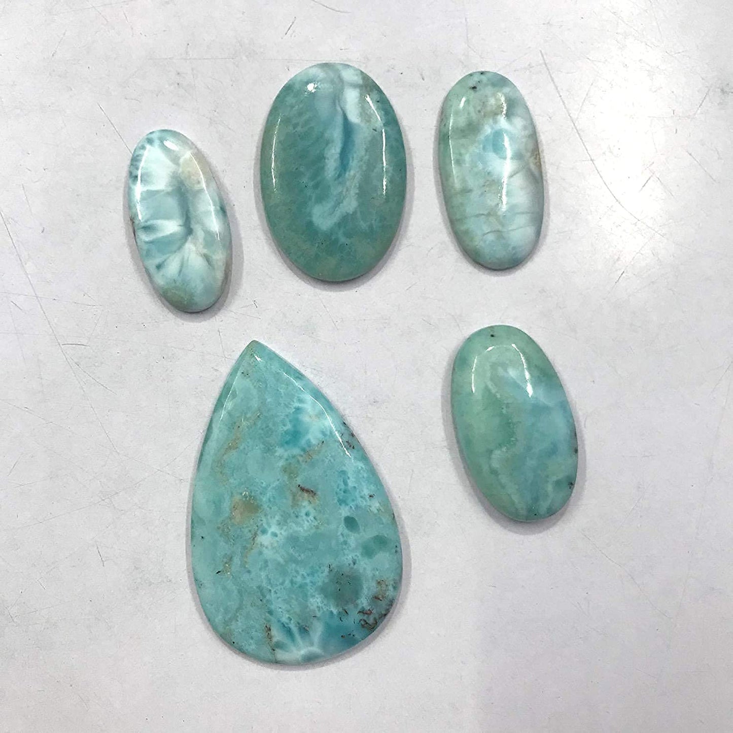 GEMKORA 75+ CTS Natural Larimar Gemstones Wholesale Cabochons Lot, Jewelry Making Loose Gemstone, Polished Gems, DIY, Wire Wrapping, Reiki, Wikka, Healing Crystals, Bulk Gemstone Deal