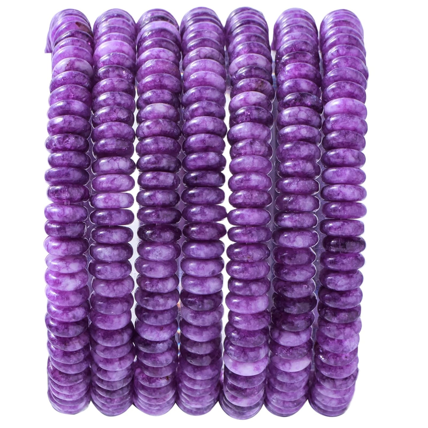 Natural Dark Amethyst Disk Stone Spacer Beads 6x2mm 38cm/str Flat Rondelle Loose Semi Gemstone Caps for Making Bracelets Necklace