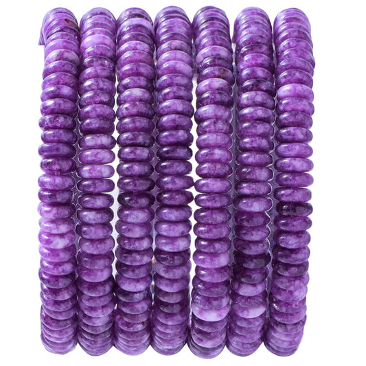 Natural Dark Amethyst Disk Stone Spacer Beads 6x2mm 38cm/str Flat Rondelle Loose Semi Gemstone Caps for Making Bracelets Necklace