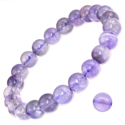 DAZCOLO 8mm Natural Gemstone Stretch Bracelet, Handmade Unisex Crystal Bracelets for Meditation, Yoga, Spiritual Healing & Positive Energy (lavender quartz)