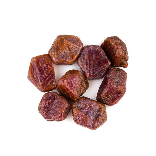 ColouredRocks 100 carats Ruby Crystals, Raw Stones, Rough Gemstones, Jewelry Making Supply, Cabbing, Polishing, Cutting, DIY, Crafts (8pcs) (10-15mm)