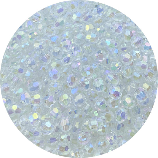 Tingoons 400 PCS 8mm Acrylic Faceted Spacer Beads AB Color Glossy Round Loose Beads for Jewelry Making Bracelet Necklace Earring Ornament Wind Chimes Key Chains(Transparent AB)