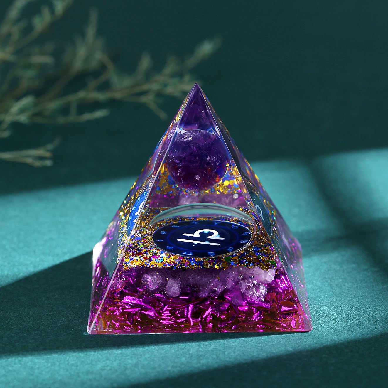 YATOJUZI 12 Zodiac Libra Birthday Gifts for Women Men Amethyst Healing Crystals Natural Crystal Stones Gemstones Orgonite Chakra Reiki Lucky Energy Purple Decor for Office Desk Decorations