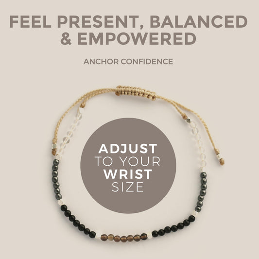 BALIPURA - Healing Bracelet for Women - Healing Crystals, Black Tourmaline- Grounding Hematite Bracelet- Crystals Bracelet And Healing Stones - Smoky Quartz - 2mm Small Bead Bracelets