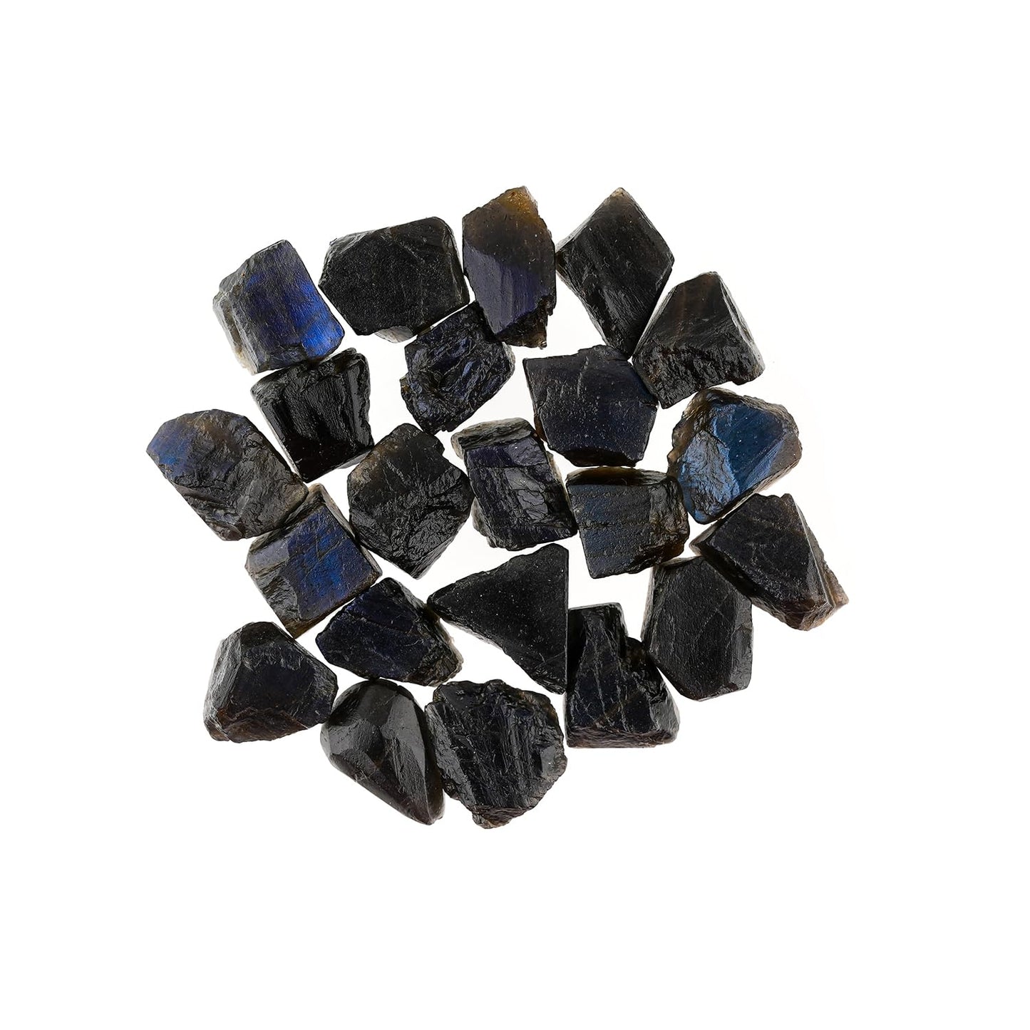 ColouredRocks 100 carats Labradorite Crystals, Raw Stones, Rough Gemstones, Jewelry Making Supply, Cabbing, Polishing, Cutting, DIY, Crafts (20-22pcs) (8-12mm)