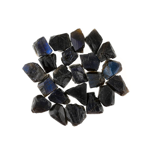 ColouredRocks 100 carats Labradorite Crystals, Raw Stones, Rough Gemstones, Jewelry Making Supply, Cabbing, Polishing, Cutting, DIY, Crafts (20-22pcs) (8-12mm)