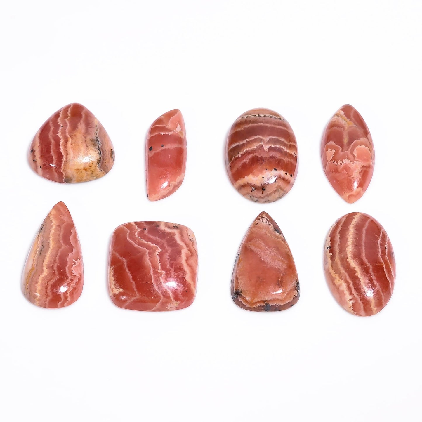 GEMKORA 3pcs Natural Pink Rhodochrosite Cabochon Gemstones Wholesale Lot Jewelry Making, Loose Crystals Supply, Healing Stones, Mix Pack, Crystals, Bulk Deal, Stones, 18 to 25mm