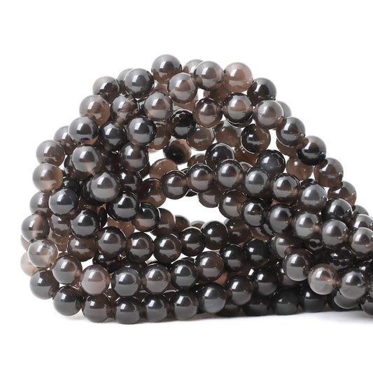 CHEAVIAN 45PCS 8mm Natural Ice Obsidian Gemstone Round Loose Beads Crystal Energy Stone Healing Power for DIY Jewelry Making 1 Strand 15"