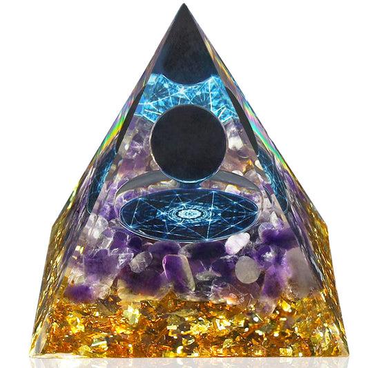 YATOJUZI 2.4" Healing Crystals Tower Obsidian Amethyst Chakra Reiki Orgonite Gemstones for Attracts Positive Energy Wisdom Success Suit for Meditation Accessories Birthday Gifts for Women Men