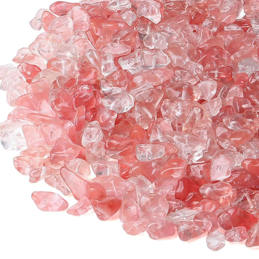 LAIDANLA Watermelon Red 400pcs Natural Chip Stone Beads 5-8mm Healing Crystal Irregular Gemstones Drilled DIY Loose Rocks Bead Crystal for Bracelet Earrings Necklace Jewelry Making Crafting