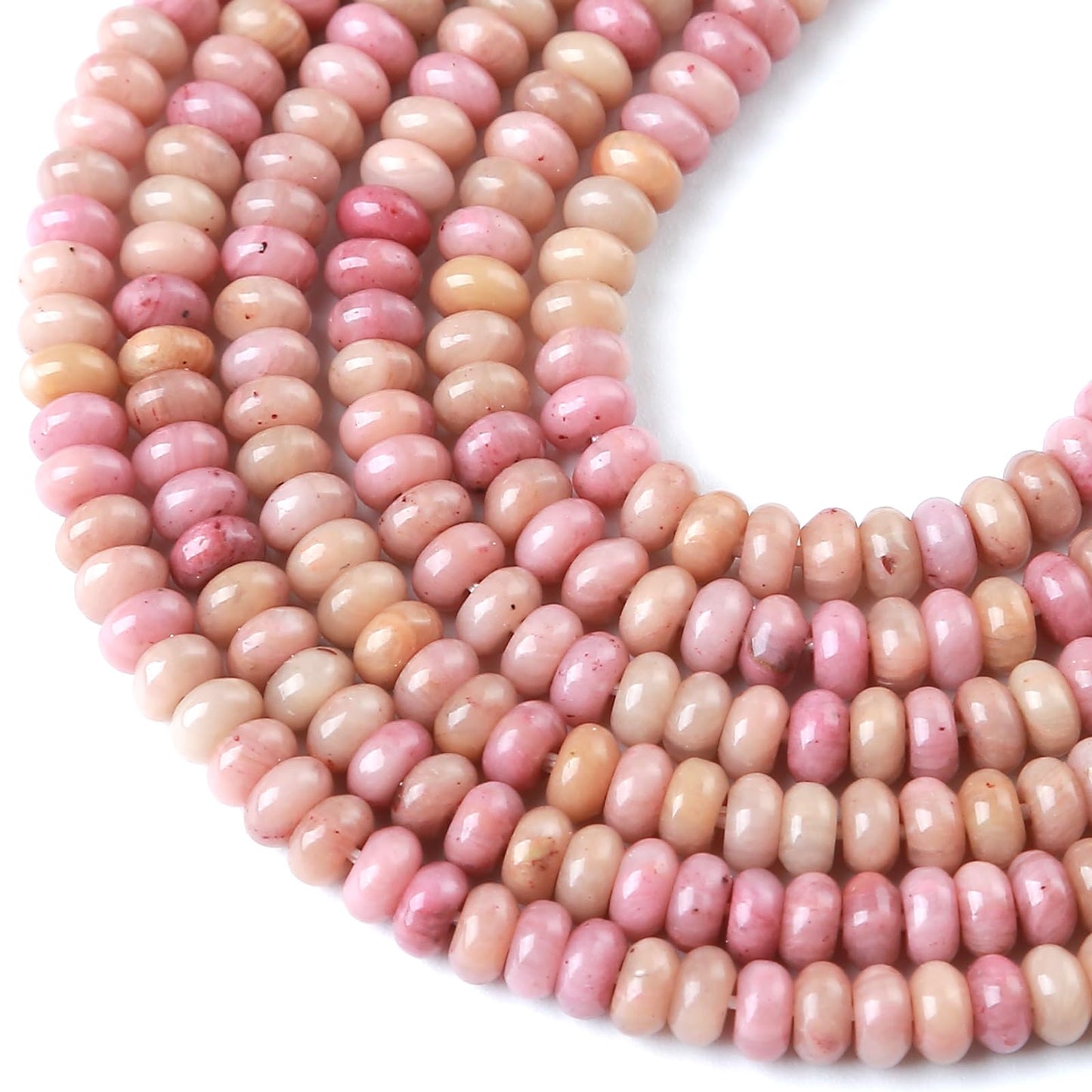 2x4MM 150PCS Rhodochrosite Rhodonite Tube Rondelle Abacus Disk Spacer Loose Beads for Jewelry Making
