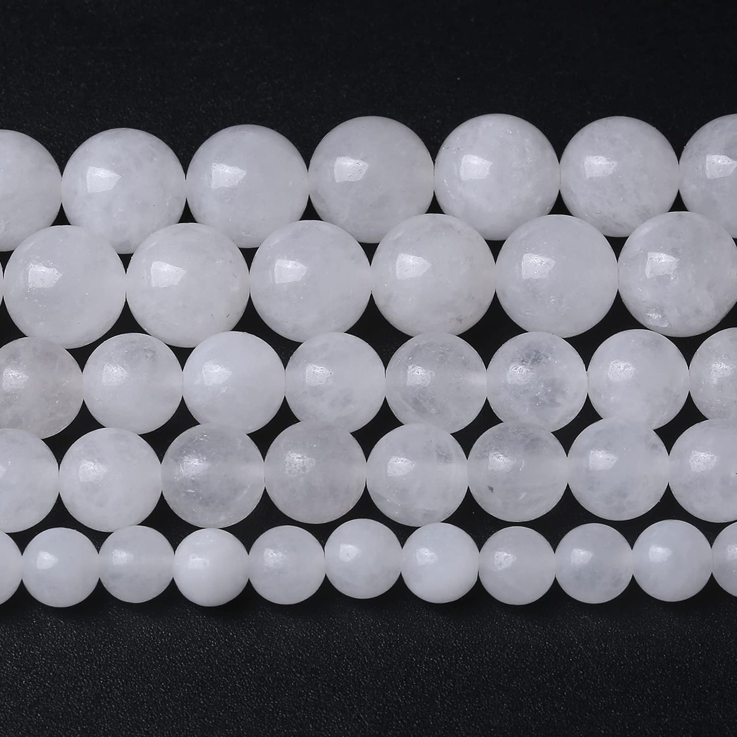 8MM 45PCS Natural Stone White Jade Loose Beads for Jewelry Making DIY Bracelet