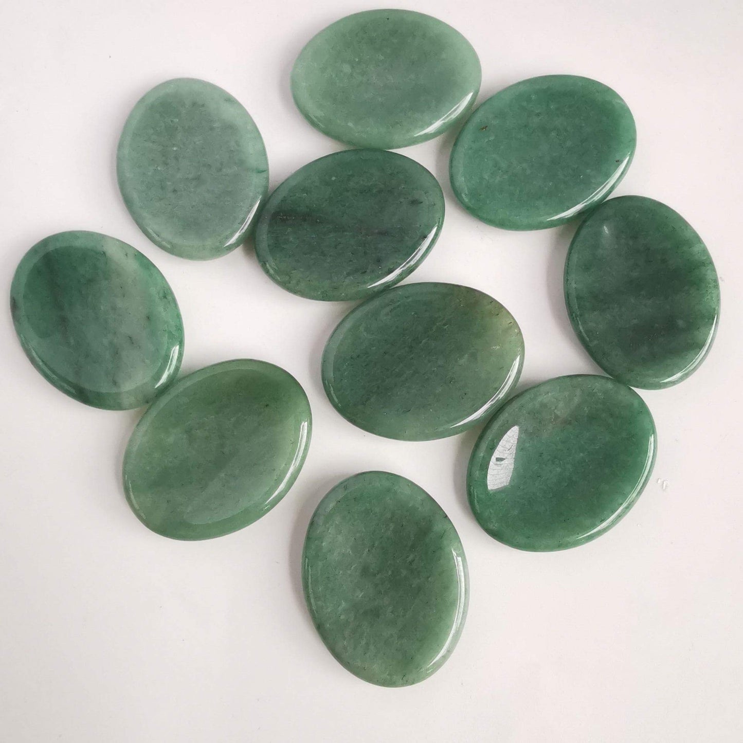 Loveliome Lapis Lazuli and Green Aventurine Thumb Worry Stone, Stress Relax Healing Reiki Crystal Pocket Palm Stones,Pack of 2