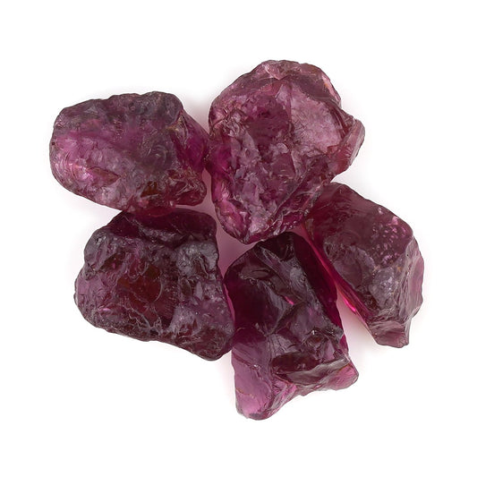 CRYSTALINES 5pcs, Wholesale Natural Raw Rhodolite Garnet Gemstone, Untreated Rough Stone, Bulk Loose Supplies, DIY Jewelry Making, Healing Crystals, Wire Wrapping, January Birthstone, Gem Collection