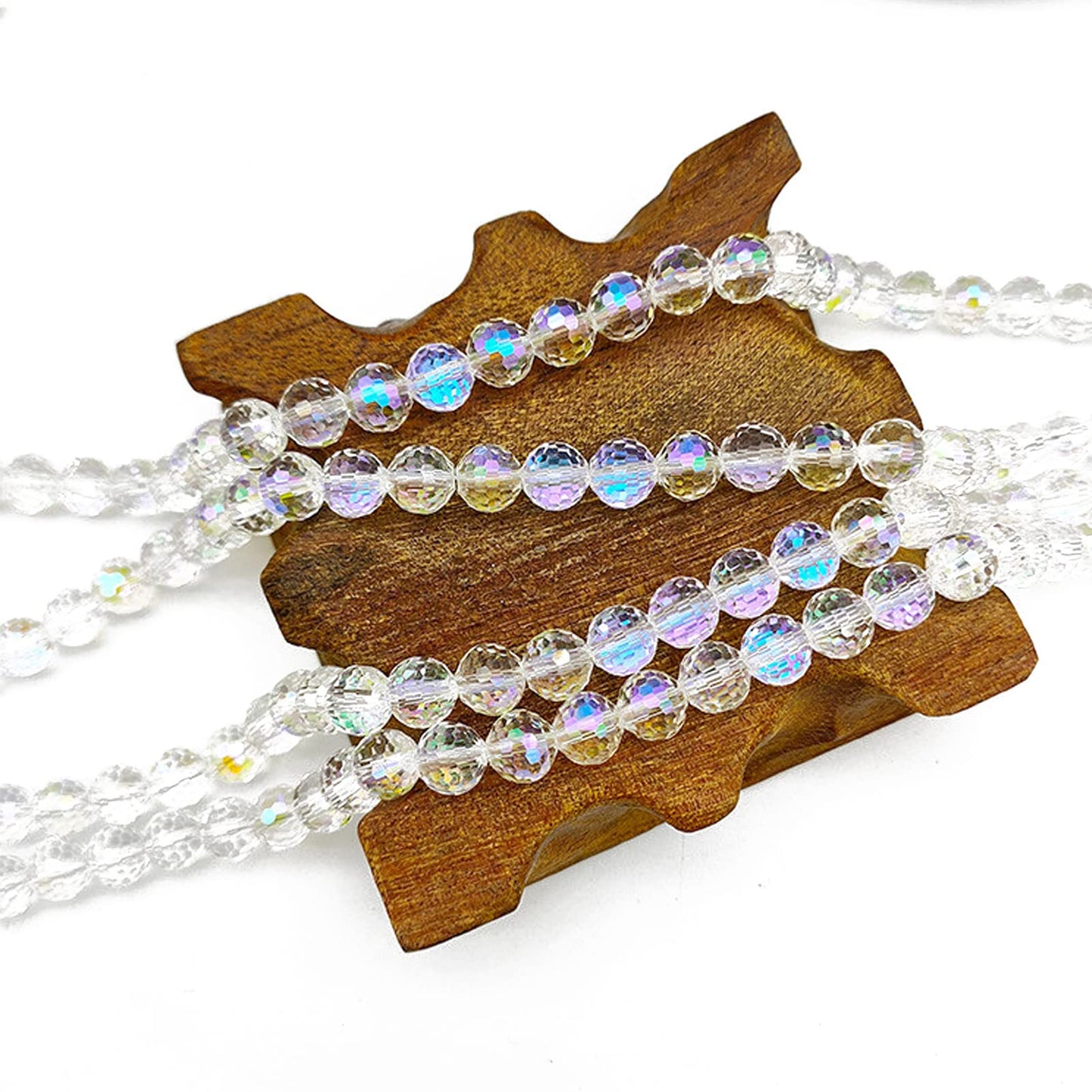 Dowarm 150PCS 6MM Round Crystal Glass Beads for Jewelry Making, Crystal Paradise Faceted Crystal Beads for Crafts Bracelet Wind Chimes Suncatcher