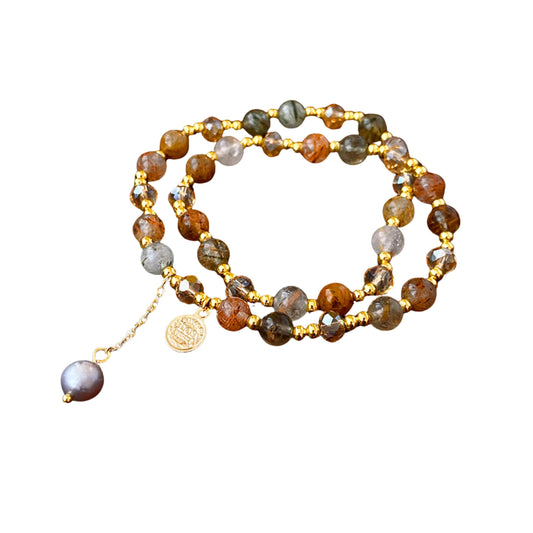 Harmi&Aur pink pearl bracelet layered bracelets for women stacking bracelets gold beaded bracelets bridesmaid bracelets gift for Women