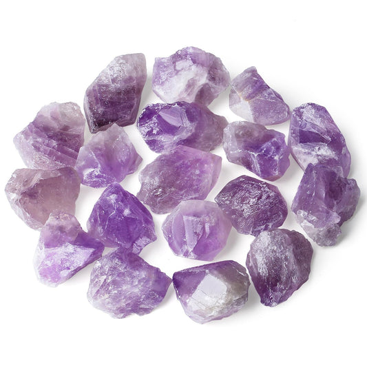 ZHIYUXI Amethyst Raw Crystals Bulk Large Crystals 2" Quartz Crystals and Stones Rocks for Tumbling Gemstones for Meditation, Wicca, Cabbing, Fountain Rocks, Wire Wrapping, Decoration 4pcs