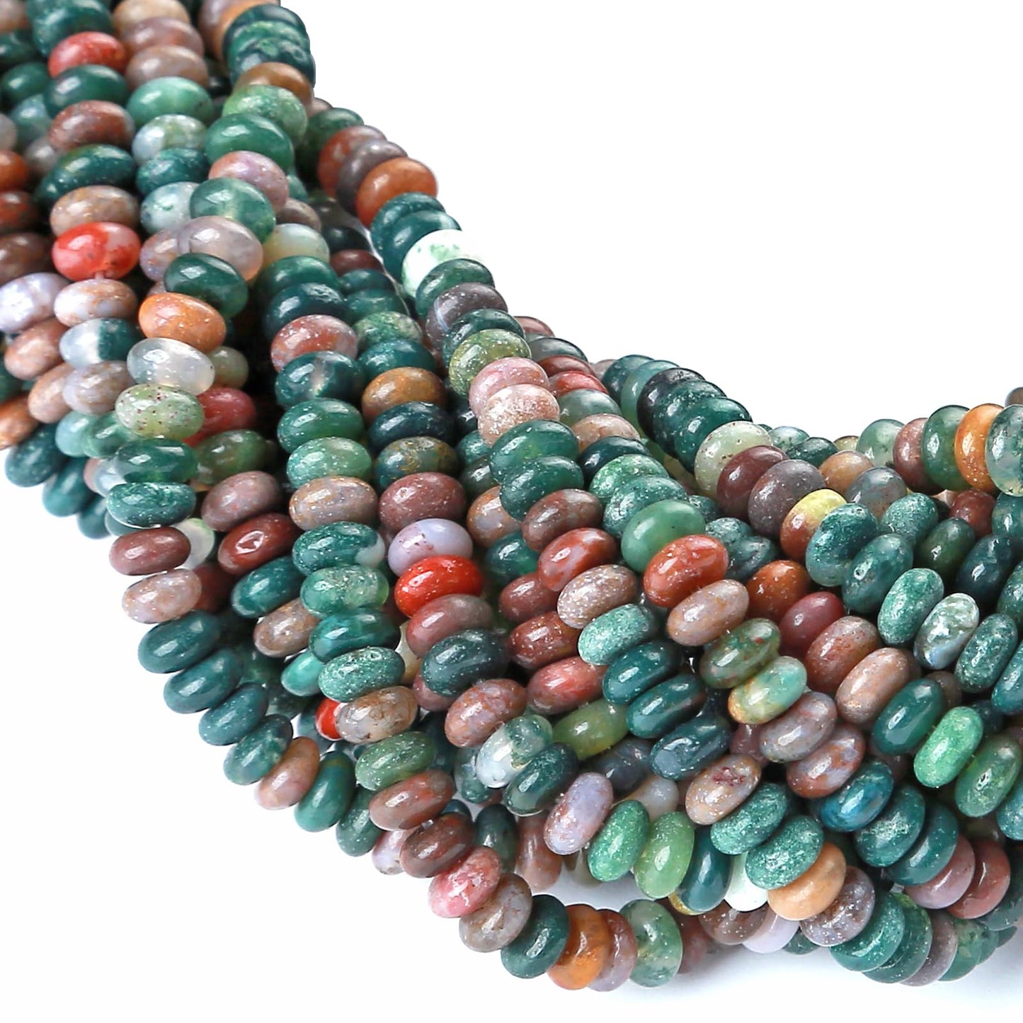 2x4MM 150PCS Indian Agate Tube Rondelle Abacus Disk Spacer Loose Beads for Jewelry Making