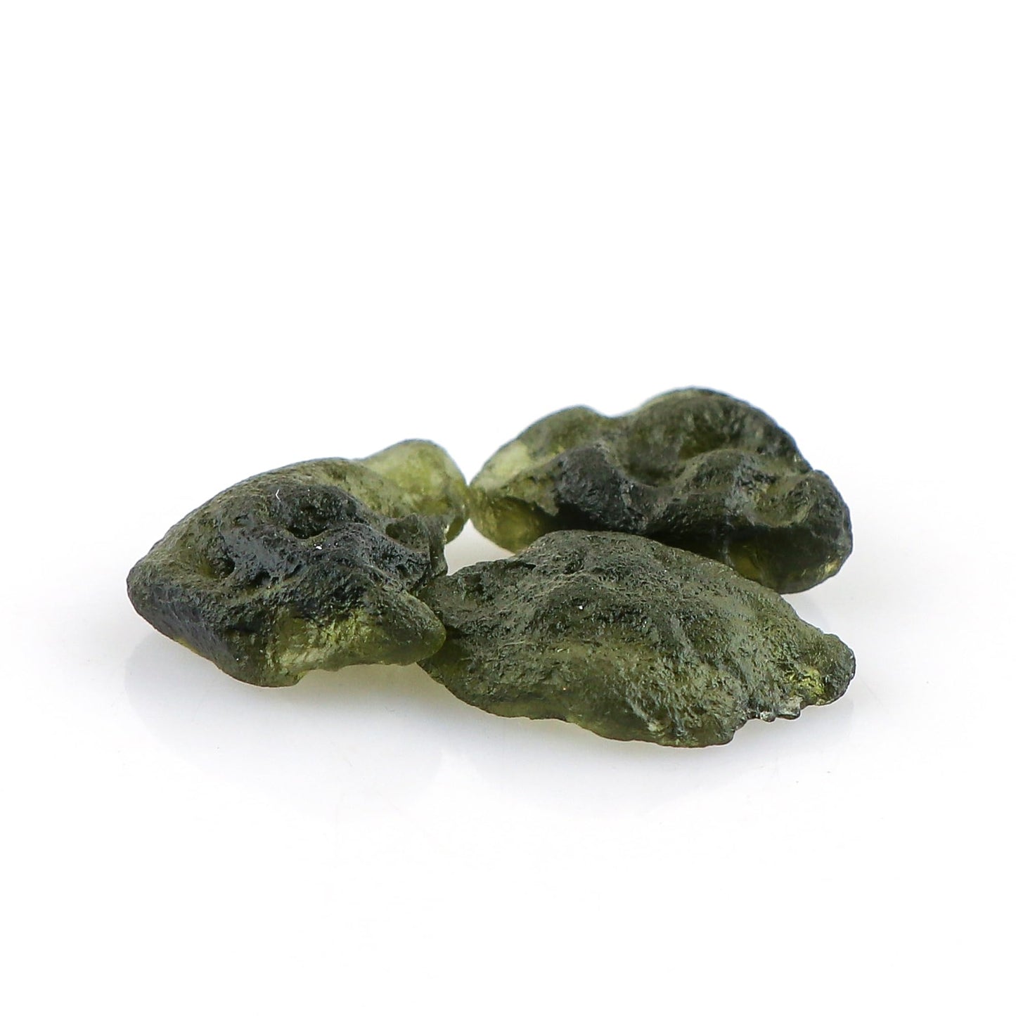 CRYSTALINES (3pcs Raw Green Moldavite Synthetic-Glass Stone, Loose Wholesale Bulk Stones, Moldavite Rough Gemstones, DIY & Jewelry Making Supply, Chakra Healing Crystals, Gem Collection