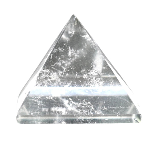 Amazing Gemstone Clear Quartz Pyramid Crystal Healing Stones - 1" Great Pyramid Figurine of Natural Stone Pyramid for Meditation, Reiki, Chakra Balancing and Crystal Pyramids Grid