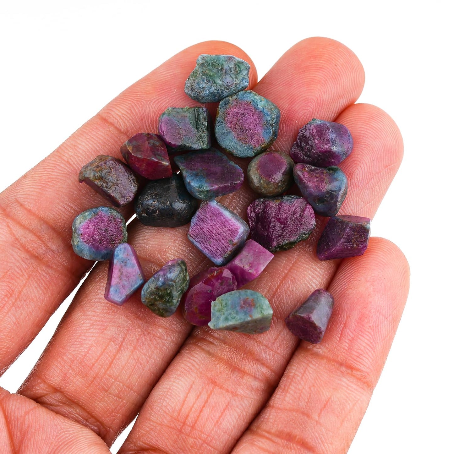 ColouredRocks (20 pcs.) RUBY KYANITE Raw Crystals, Raw Stones, Rough Gemstones, Jewelry Making Supply, Cabbing, Polishing, Cutting, DIY, Crafts (50+ carats.) (7-10 mm.)