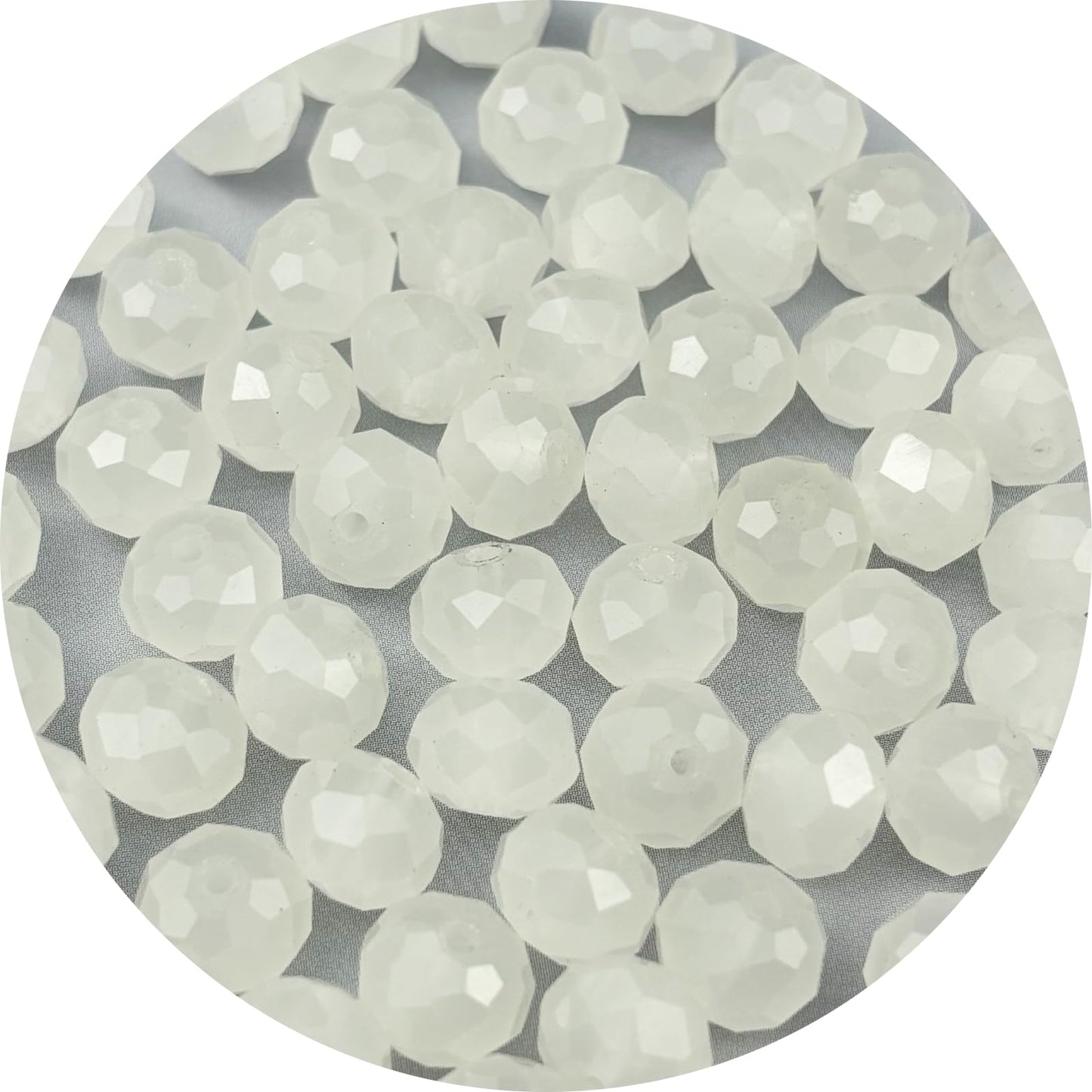 Pinhoollgo 500pcs 3mm Crystal Glass Beads Faceted Rondelle Glass Spacer Beads for Bracelets Necklace Pendants Earrings Key Chains Jewelry Making(White Jade)