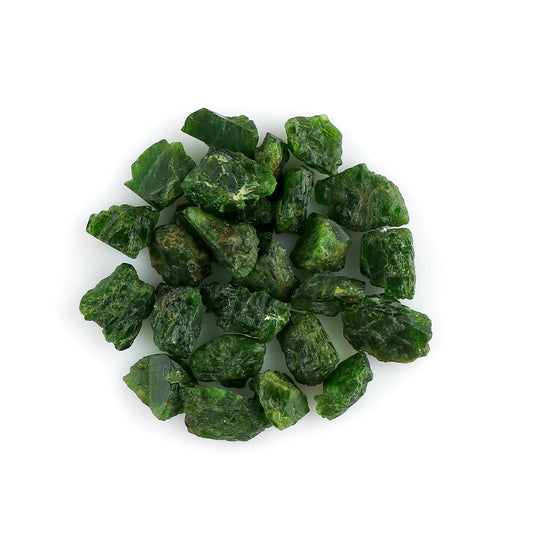 CRYSTALINES 100Ct, Wholesale Natural Raw Green Chrome Diopside Gemstone, Untreated Rough Stones, Loose Bulk Supplies, DIY Jewelry Making, Healing Crystals, Birthstone, Gem Collection, 18-20pcs