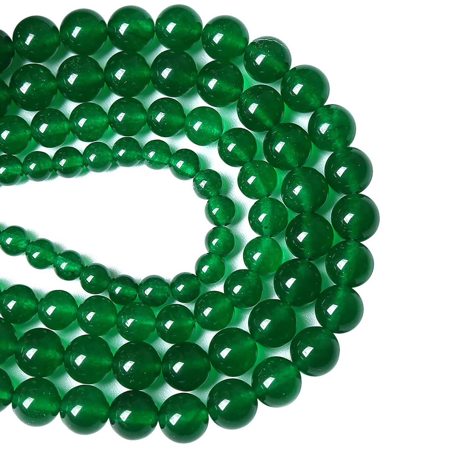 8MM 45PCS Natural Green Jade Stone Chalcedony Beads for Jewelry Making DIY Bracelet Crystal 1 Strand