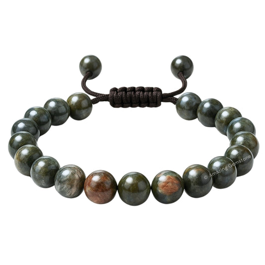 Amazing Gemstone Que Sera Stone Llanite Bracelet, Gifts For Men & Women - Protection Healing Crystal Bracelet - 8mm Gemstone Beaded Adjustable Bracelet, Pulseras Para Hombres Mujer Stocking Stuffers