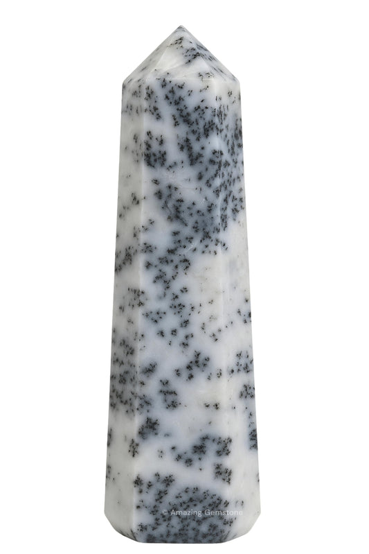 Amazing Gemstone Dendrite Opal Crystal Towers - Natural Healing Crystal Point Obelisk for Reiki Healing and Crystal Grid (3" to 4" INCH)