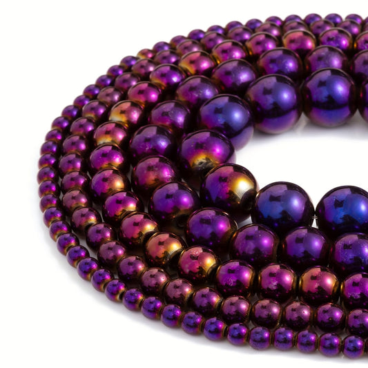 Zenkeeper Purple Hematite for Jewelry Making 8 MM Gemstones Loose Stone Beads