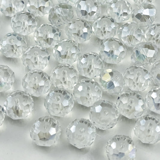 YHYPOCI 400pcs 4mm Crystal Glass Beads for Crafts Faceted Rondelle Glass Beads for Jewelry Making Crystal Spacer Beads for Necklaces Bracelets Earrings DIY Craft(Transparent AB)