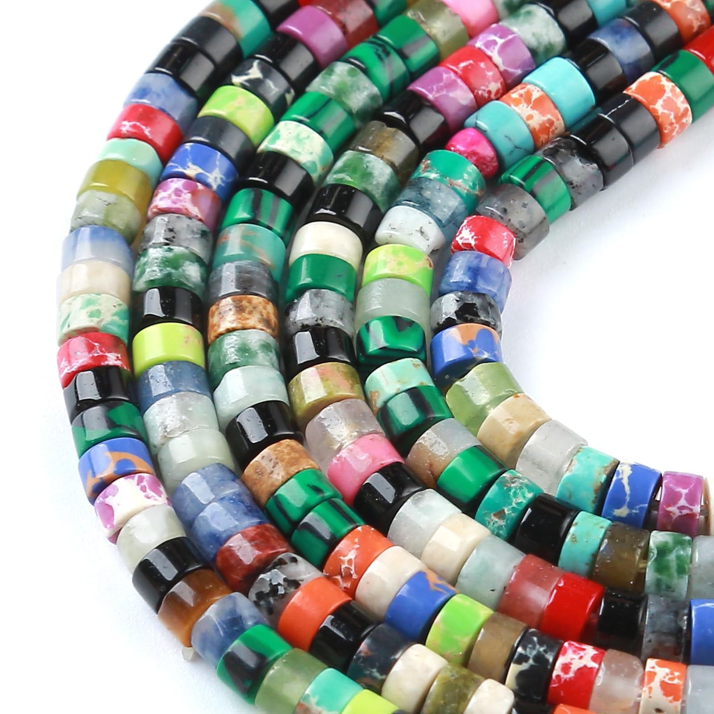 2x4MM 150PCS Colorful Crystal Tube Cylinder Rondelle Abacus Disk Spacer Loose Beads for Jewelry Making