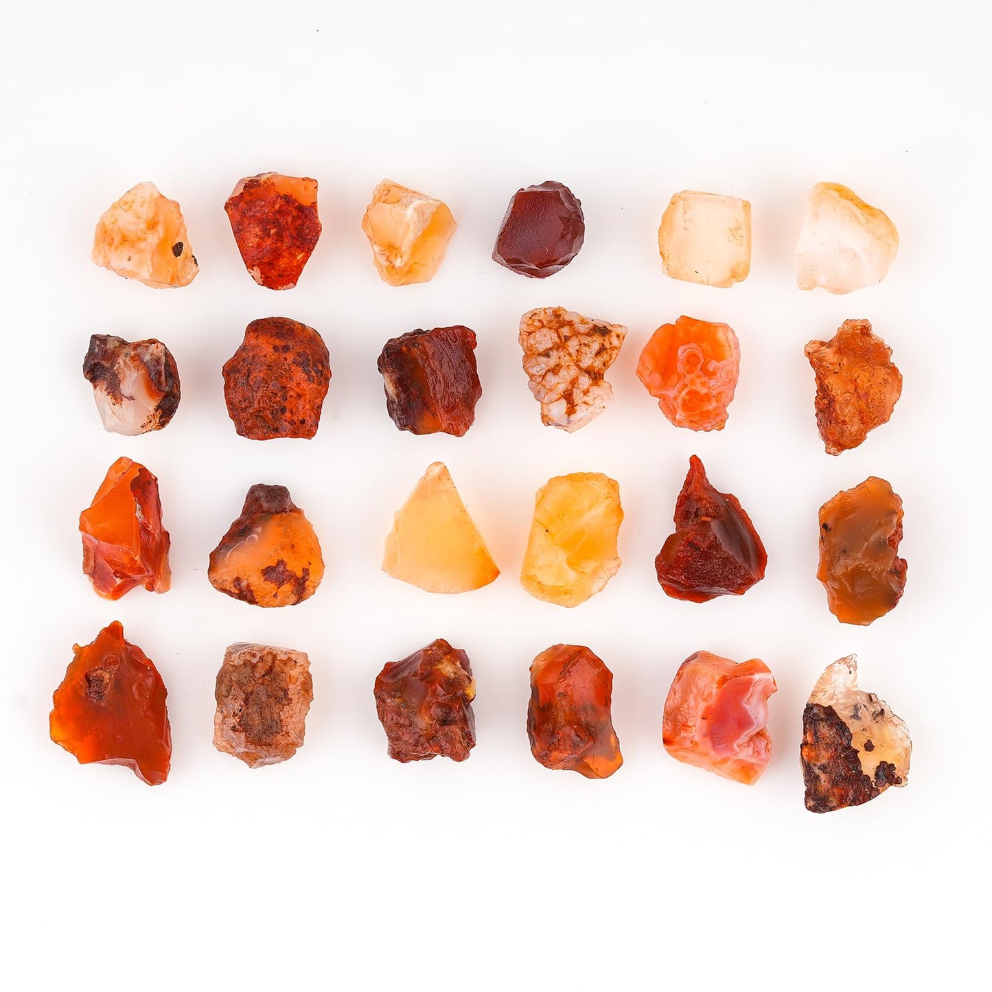 ColouredRocks 50 carats Mexican Fire Opal Crystals, Raw Stones, Rough Gemstones, Jewelry Making Supply, Cabbing, Polishing, Cutting, DIY, Crafts (22-24pcs) (5-10mm) (B-Grade)