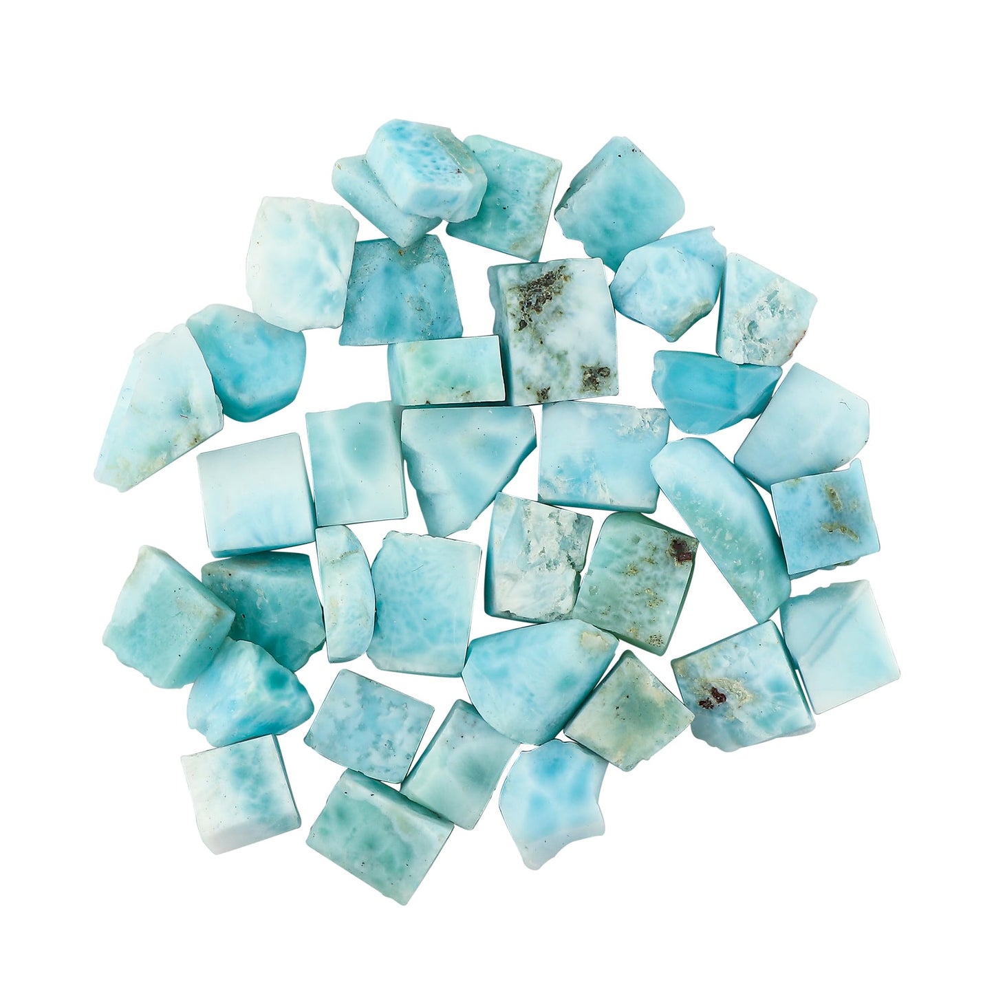 CRYSTALINES 5pcs, Wholesale Natural Raw Sky Blue Larimar Gemstone, Assorted Untreated Rough Stone, Bulk Loose Supplies, DIY Crafts-Jewelry Making, Wire Wrapping, Birthstone, Gem Collection
