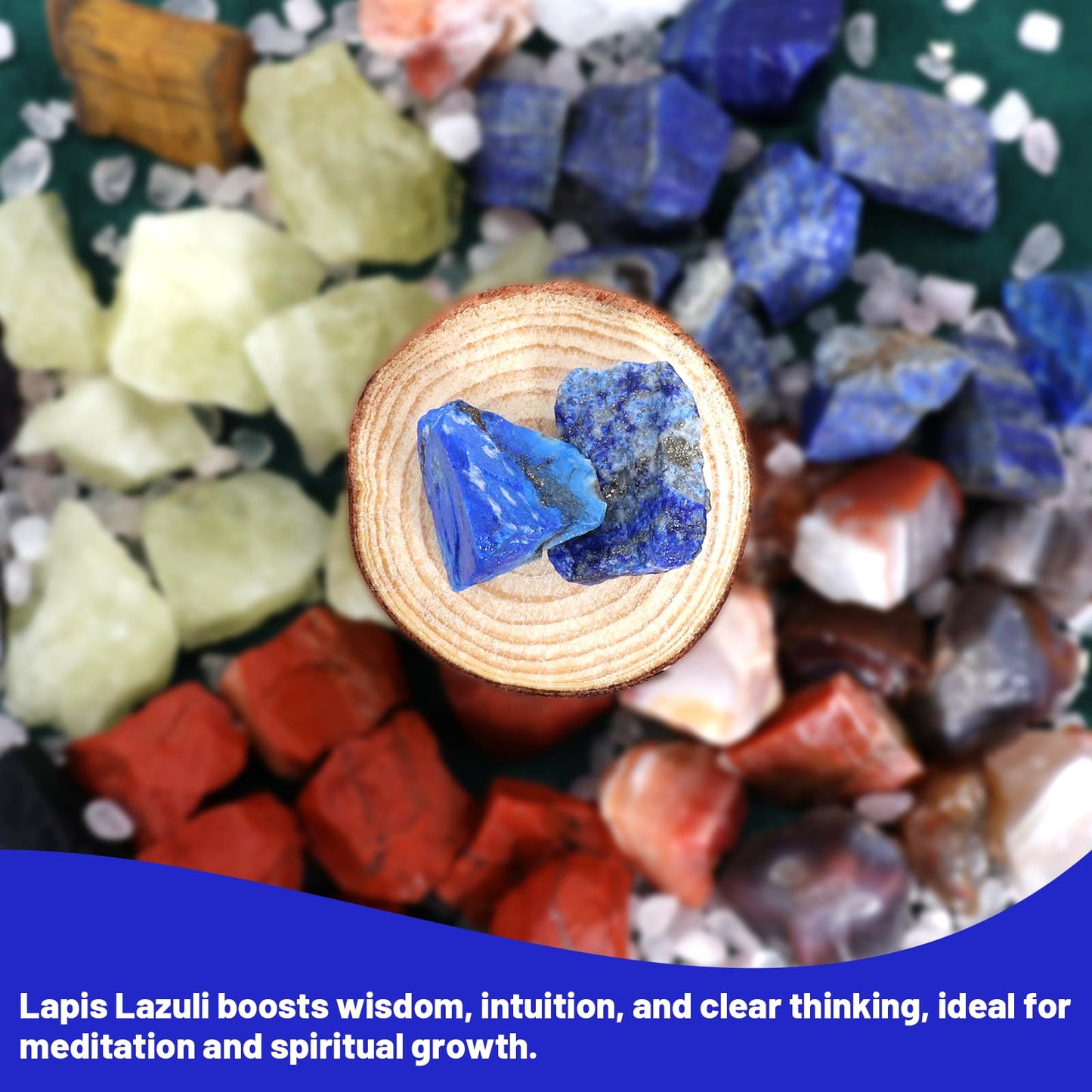1.1lb Bulk Raw Lapis Lazuli Rough Crystal-Natural Lapis Lazuli Raw Stones Crystal for Tumbling, Cabbing, Fountain Rocks, Decoration, Polishing, Wire Wrapping, Wicca & Reiki Crystal Healing
