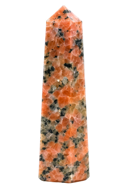 Amazing Gemstone Pink Dotted Calcite Crystal Towers ~ Natural Healing Crystal Point Obelisk for Reiki Healing and Crystal Grid (2 to 3 INCH)
