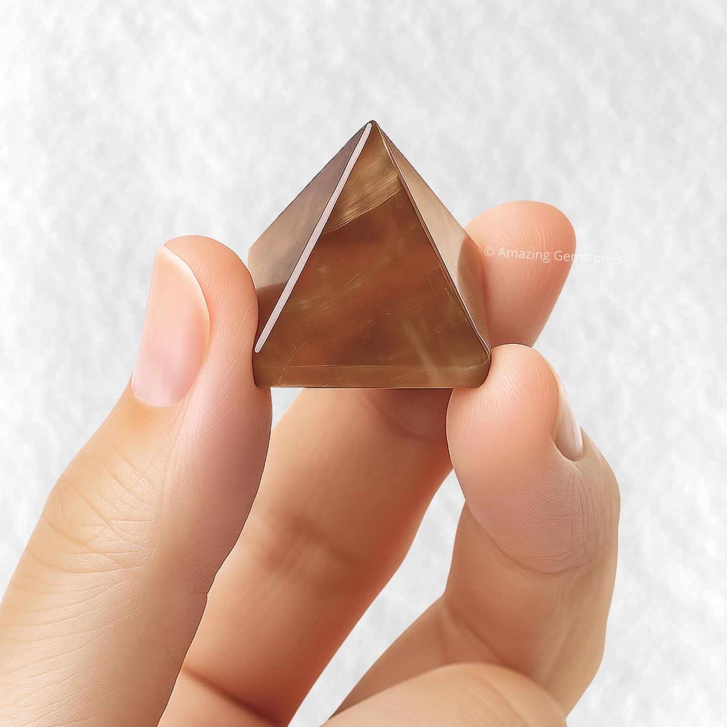 Amazing Gemstone Smoky Quartz Pyramid Crystal Healing Stones - 1" Great Pyramid Figurine of Natural Stone Pyramid for Meditation, Reiki, Chakra Balancing and Crystal Pyramids Grid