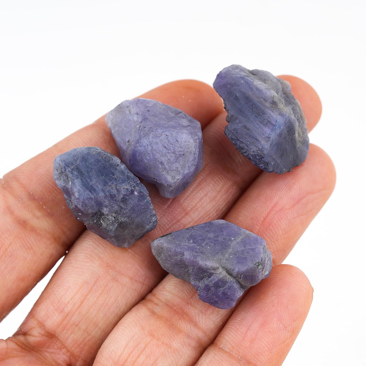 ColouredRocks 4 pcs. TANZANITE Crystals, Raw Stones, Rough Gemstones, Jewelry Making Supply, Cabbing, Polishing, Cutting, DIY, Crafts (100 carats.) (16-22 mm.)