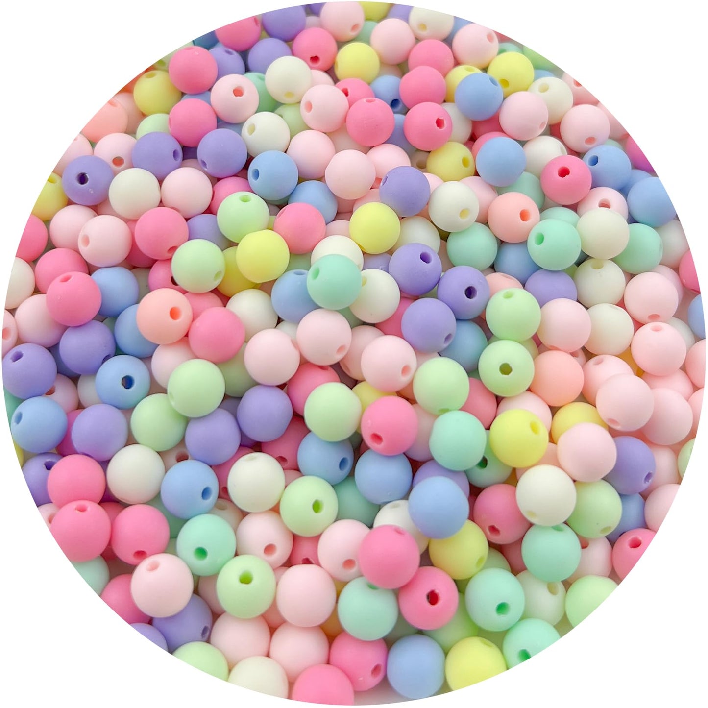 Mulutoo 200Pieces 10MM Acrylic Round Beads Round Acrylic Balls Chunky Beads Smooth Spacer Plastic Pastel Beads Craft Beads for Necklace and Bracelet Making Crafting Supplies(173-matte Mixed Color)