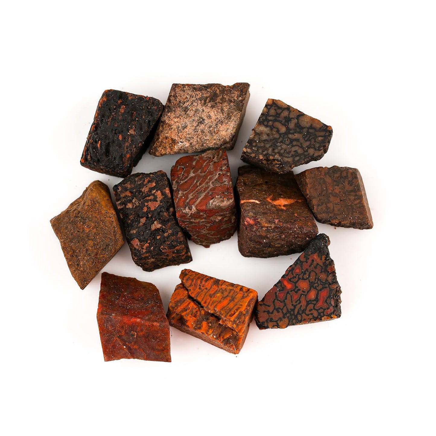 ColouredRocks 100 carats Dinosaur Bone Crystals, Raw Stones, Rough Gemstones, Jewelry Making Supply, Cabbing, Polishing, Cutting, DIY, Crafts (10+pcs) (10-15mm)
