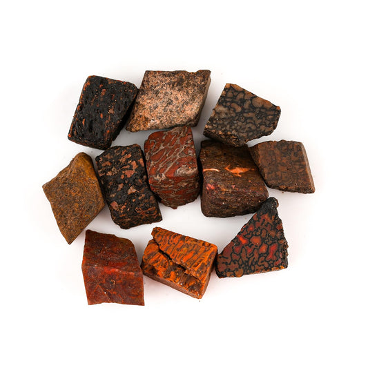 ColouredRocks 100 carats Dinosaur Bone Crystals, Raw Stones, Rough Gemstones, Jewelry Making Supply, Cabbing, Polishing, Cutting, DIY, Crafts (10+pcs) (10-15mm)
